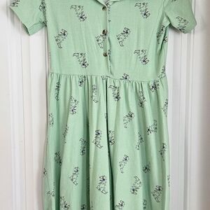 Mint Green Kids Dress with Fun Print